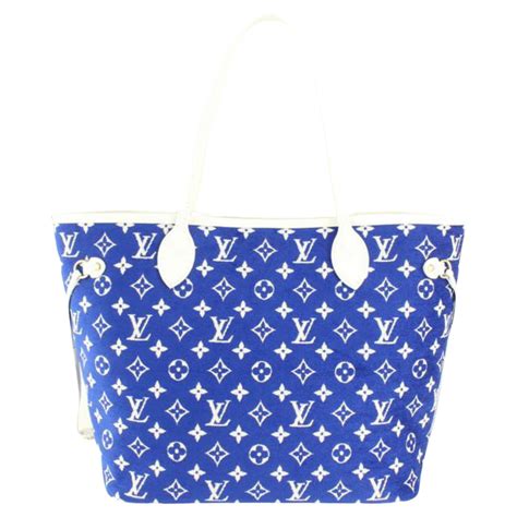 louis vuitton purse blue and white|louis vuitton blue neverfull.